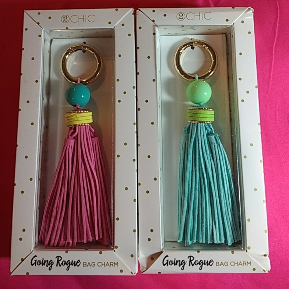 1 Chic Going Rogue Suede Fringe Bag Charm NIB